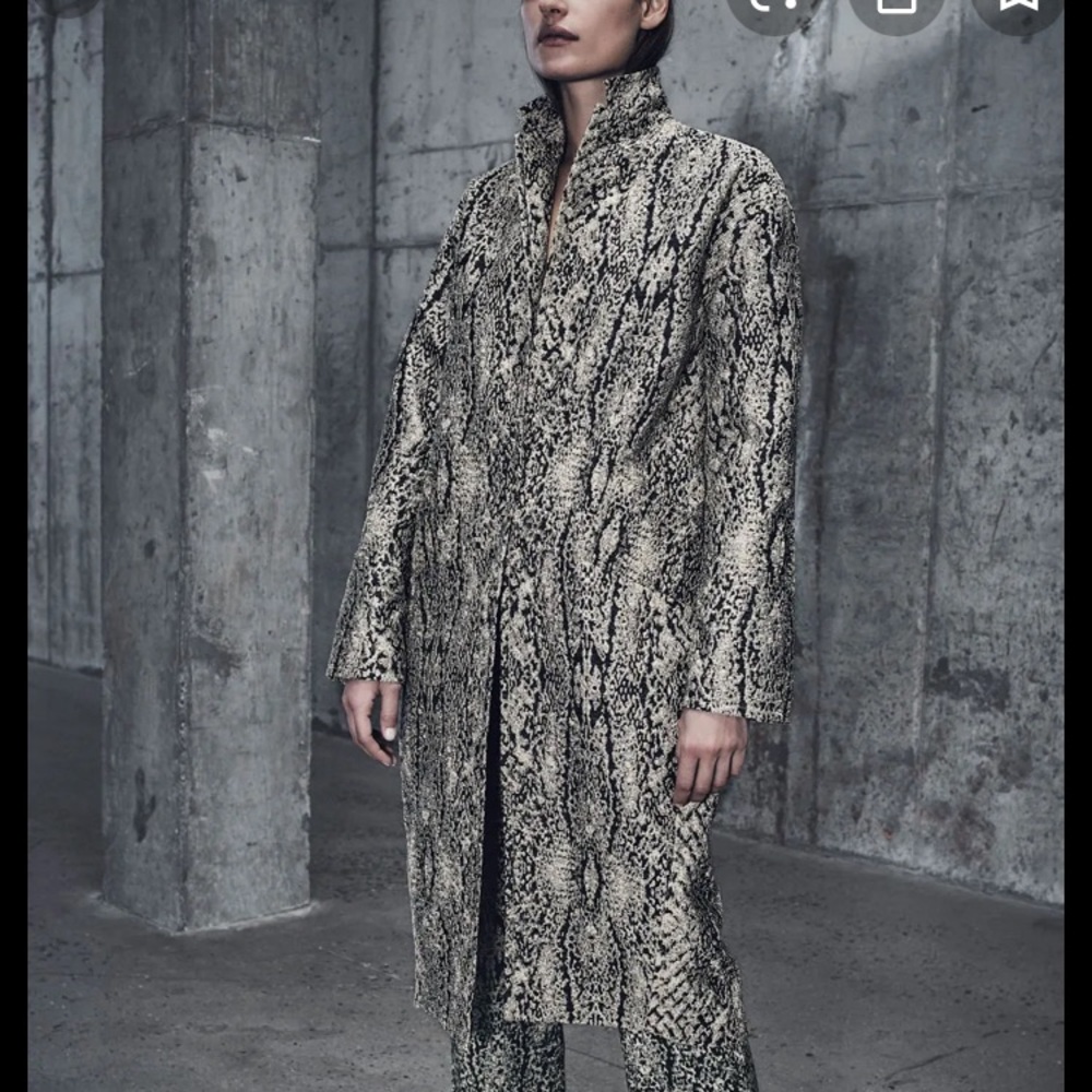 Cocoon snake print coat